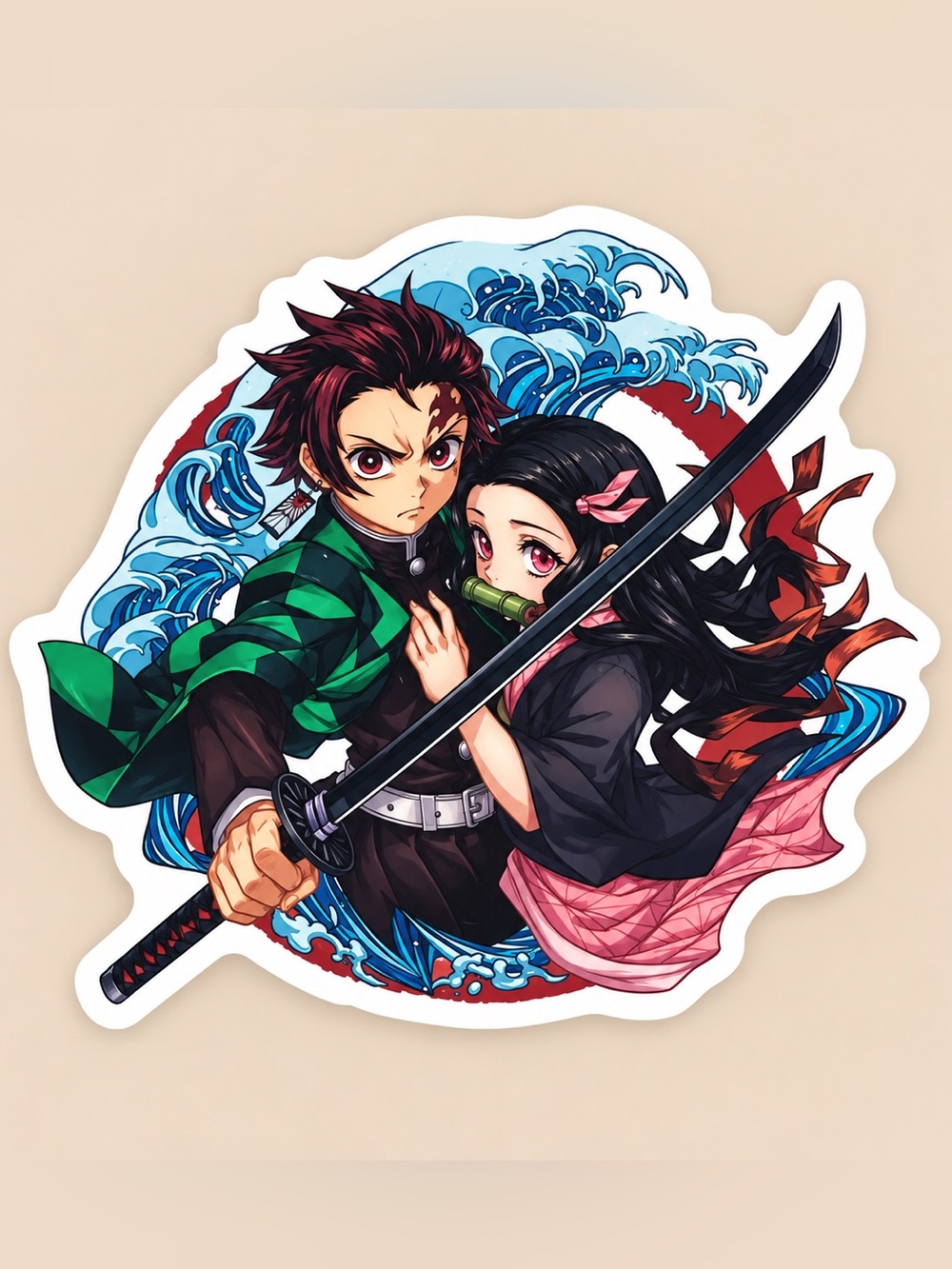 Tanjiro & Nezuko Demon Slayer Anime Vinyl Sticker